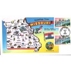 #3720 Greetings From Missouri Combo Panda FDC