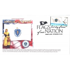 #4297 FOON: Massachusetts Flag Panda FDC