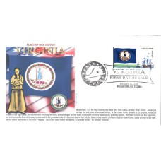 #4327 FOON: Virginia State Flag Panda FDC 