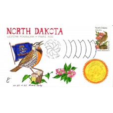 #1986 North Dakota Birds - Flowers Paslay FDC