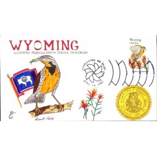 #2002 Wyoming Birds - Flowers Paslay FDC