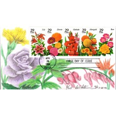 #2829-33 Summer Garden Flowers Peterman FDC