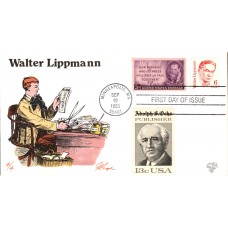 #1849 Walter Lippmann Combo Pugh FDC