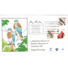 #2476//80 Kestrel Bluebird Cardinal Pugh FDC