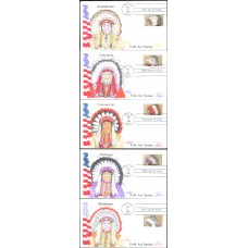 #2501-05 Indian Headdresses Pugh FDC Set