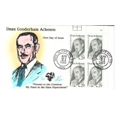 #2755 Dean Acheson Plate Pugh FDC