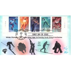 #2807-11 Winter Olympics Plate Pugh FDC