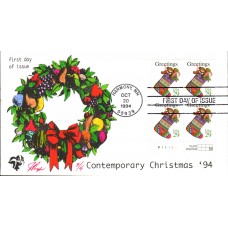 #2872 Christmas Stocking Plate Pugh FDC