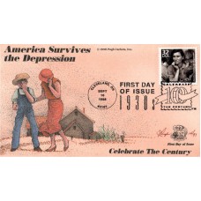 #3185m America Survives Depression Pugh FDC