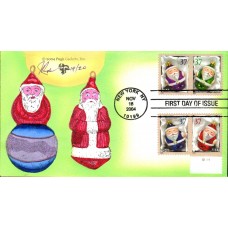 #3883-86 Santa Ornaments Plate Pugh FDC