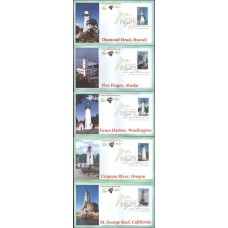 #4146-50 Pacific Lighthouses Pugh FDC Set