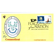 #4281 FOON: Connecticut Flag Pugh FDC