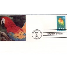 #2537 Love - Parrots Quadracolorplus FDC