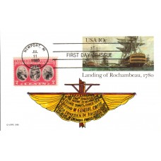 #UX84 Landing of Rochambeau Queensbury FDC