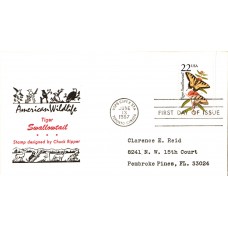 #2300 Tiger Swallowtail Butterfly Reid FDC