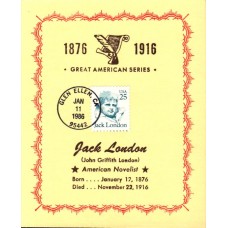 #2182 Jack London Reid Maxi FDC