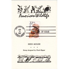 #2324 Deer Mouse Reid Maxi FDC