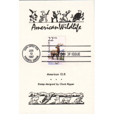 #2328 American Elk Reid Maxi FDC