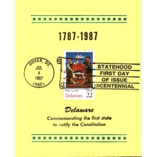 #2336 Delaware Statehood Reid Maxi FDC