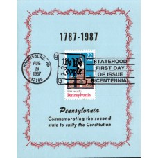 #2337 Pennsylvania Statehood Reid Maxi FDC