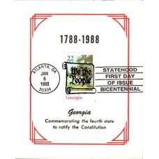 #2339 Georgia Statehood Reid Maxi FDC