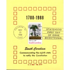 #2343 South Carolina Statehood Reid Maxi FDC