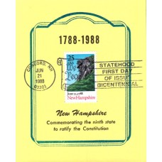 #2344 New Hampshire Statehood Reid Maxi FDC