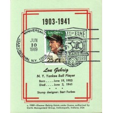 #2417 Lou Gehrig Reid Maxi FDC