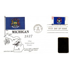 #1658 Michigan State Flag RLG FDC