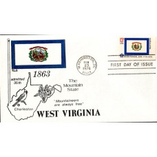 #1667 West Virginia State Flag RLG FDC