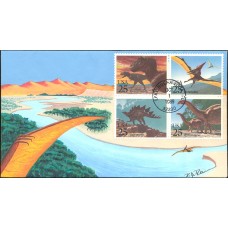 #2422-25 Dinosaurs Roman FDC