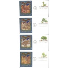 #1764-67 American Trees Ross Foil FDC Set