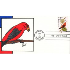 #2306 Scarlet Tanager Skat FDC