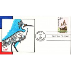 #2321 Snowy Egret Skat FDC