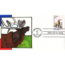 #2328 American Elk Skat FDC