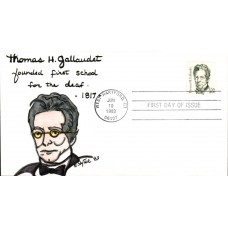 #1861 Thomas H. Gallaudet Slyter FDC