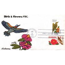 #1953 Alabama Birds - Flowers Combo Slyter FDC