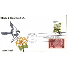 #1976 Mississippi Birds - Flowers Combo Slyter FDC