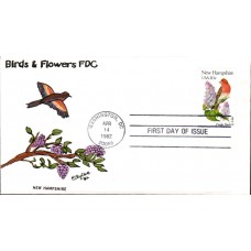 #1981 New Hampshire Birds - Flowers Slyter FDC