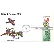 #1981 New Hampshire Birds - Flowers Combo Slyter FDC