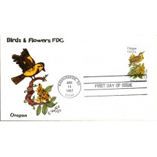 #1989 Oregon Birds - Flowers Slyter FDC