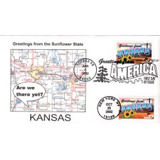 #3711 Greetings From Kansas Dual Southport FDC