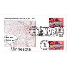 #3718 Greetings From Minnesota Dual Southport FDC