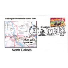 #3729 Greetings From North Dakota Southport FDC