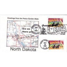 #3729 Greetings From North Dakota Dual Southport FDC