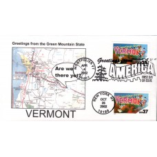 #3740 Greetings From Vermont Dual Southport FDC