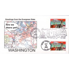 #3742 Greetings From Washington Dual Southport FDC