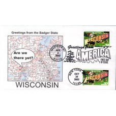 #3744 Greetings From Wisconsin Dual Southport FDC