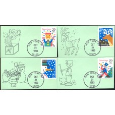 #2791-94 Christmas Designs Mini Special FDC Set