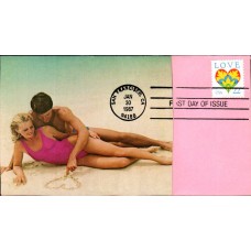 #2248 LOVE - Hearts Spiro FDC